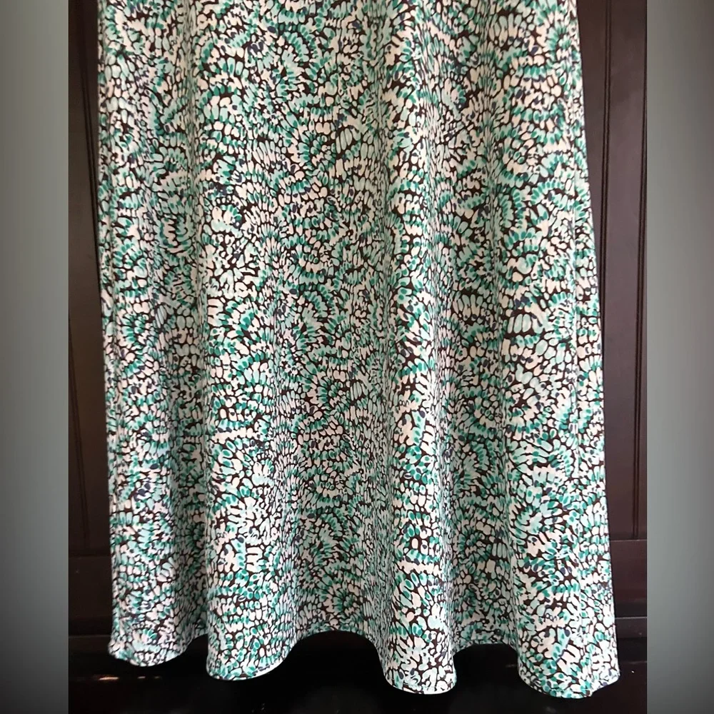 Y2K BCBGMAXAZRIA Babydoll Dot Print Dress Brown Teal Preppy Indie Sleeze Size M - Picture 7 of 12